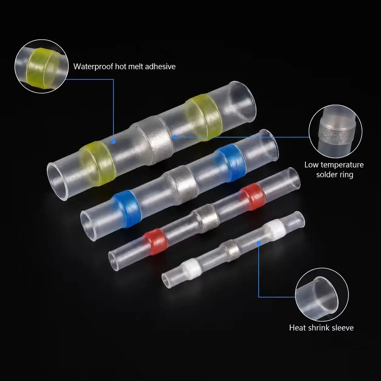 500/200PCS Waterproof Solder Stick Seal Sleeve Heat Shrink Butt Wire Connectors