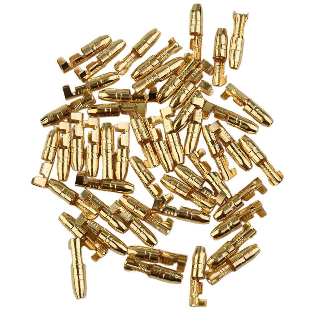 Socket Brass Bullet Terminals Replacement Parts 50 sets (200pcs) Female Durable