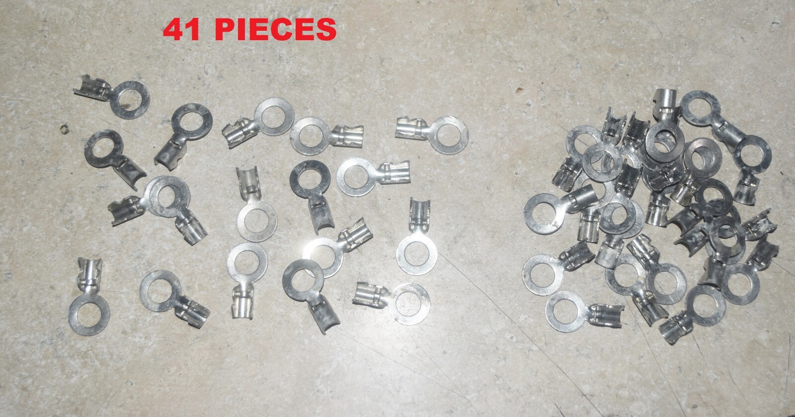 METAL Wire terminal CRIMP connectors 41 PIECES Non-Insulated Ring type 1/2 INCH