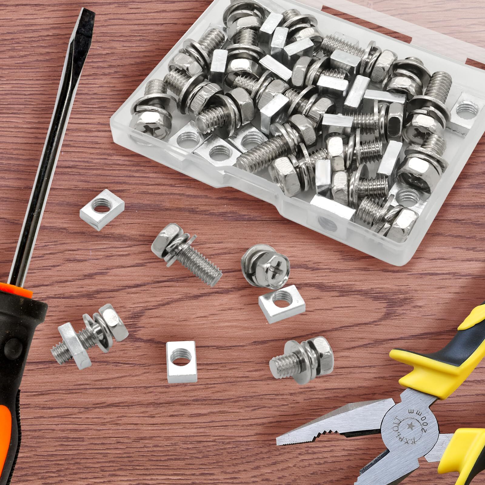 60Pcs Battery Bolts and Nuts, M6 Stainless Steel for ATV Bike,Motorcycle,Scooter