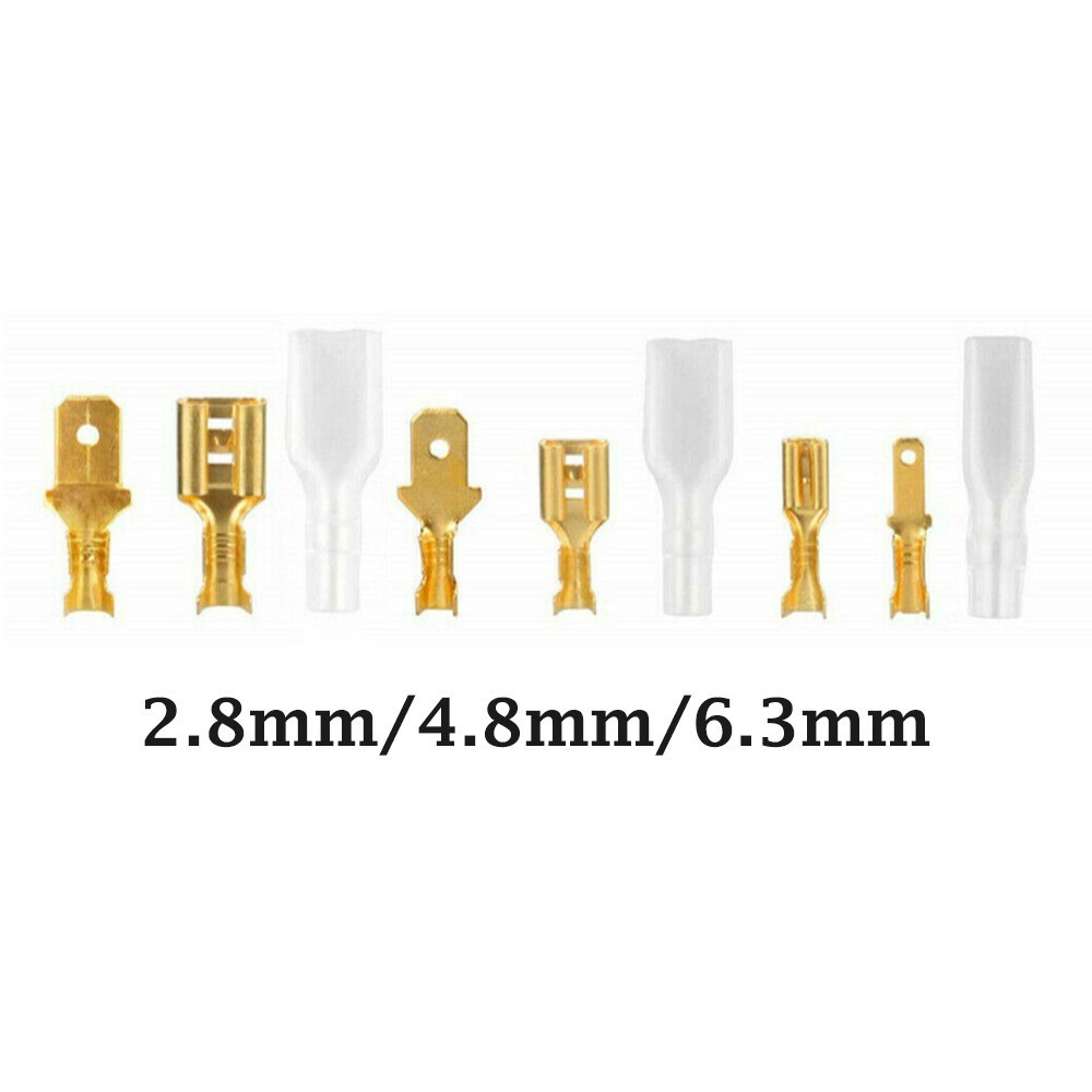 2.8/4.8/6.3mm Spade Terminals Male Female Brass Crimp Electrical Wire Connectors