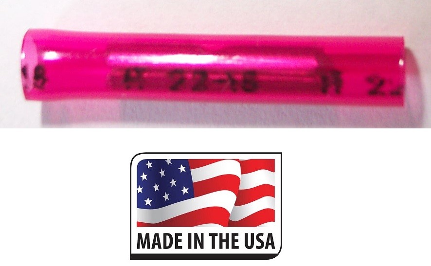 500 BUTT CONNECTOR NYLON STRAIGHT 22-18 ELECTRICAL TERMINAL RED MADE IN USA