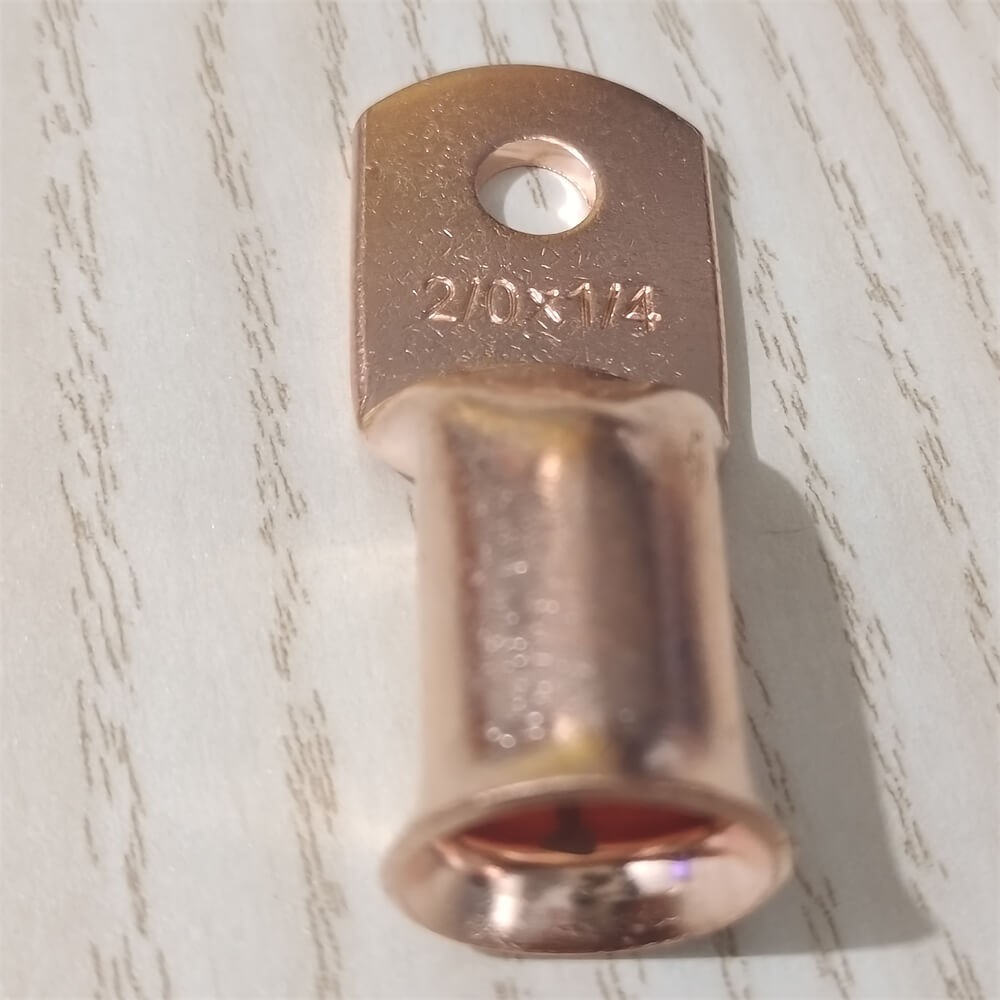 1-20pcs Copper Ends Lugs 2/0AWG Wire Cable Connector 1/4″ Ring Battery Terminals