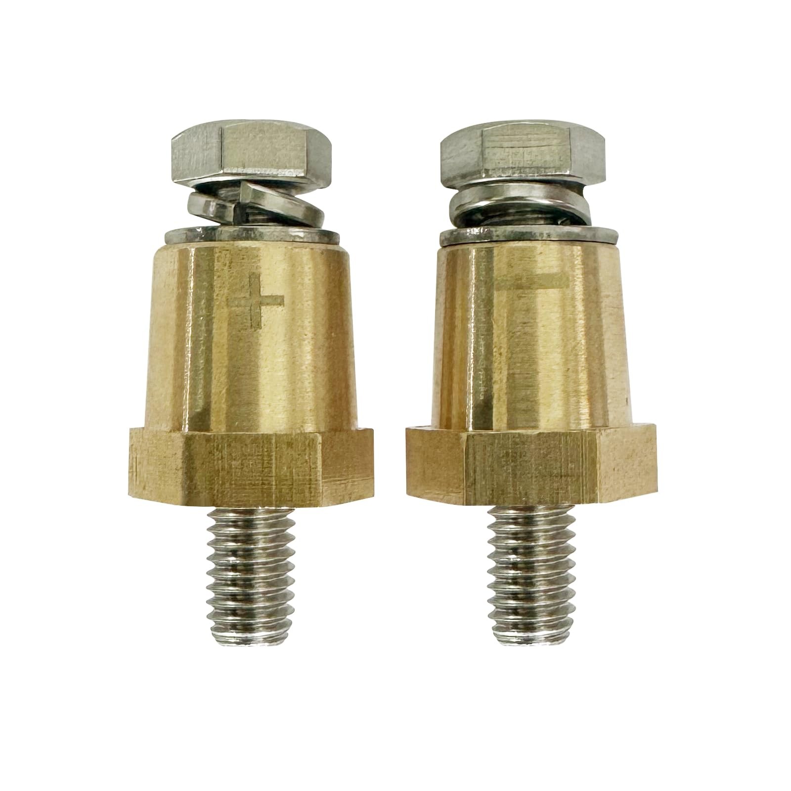 M8 Thread Brass Battery Terminal Charging Posts, Battery Post Adapter (+/-) w…