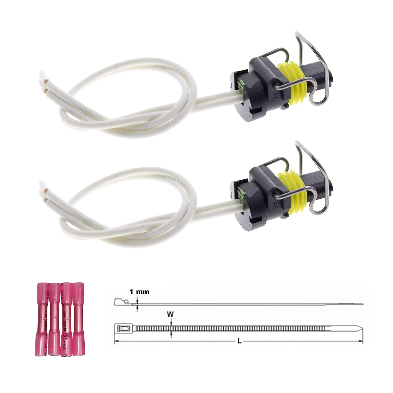 2 Pack VGT Solenoid & IPR Pigtail Harness Replacement Compatible with Ford 7.3L