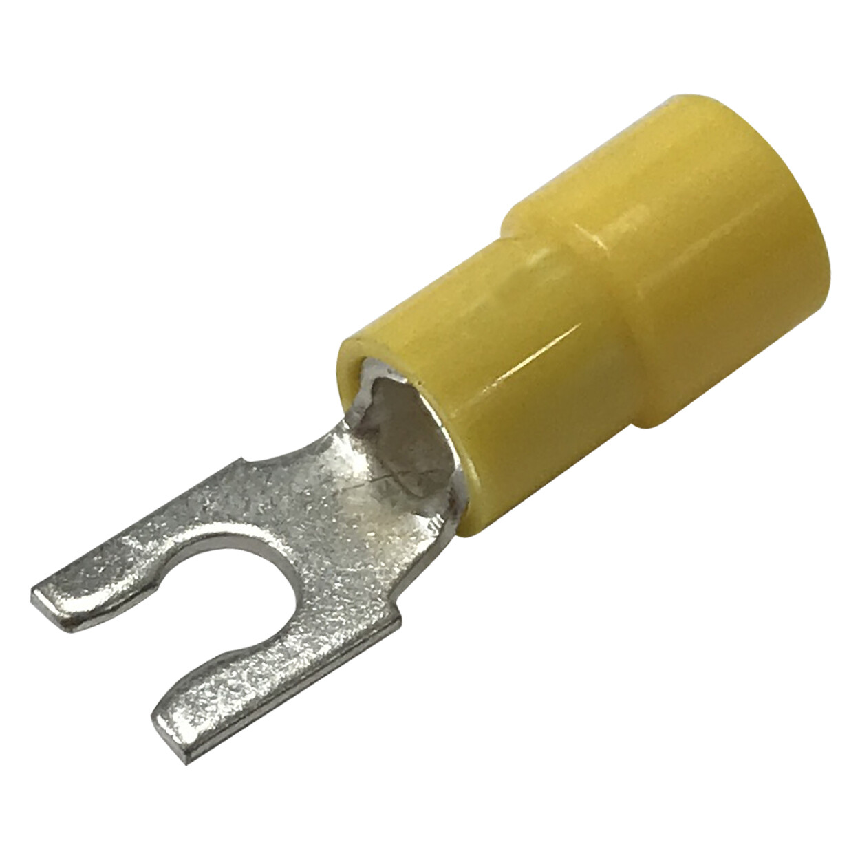 (100) Vinyl Insulated Spring Spade Terminal 12-10 AWG #8 Stud Wire Connector