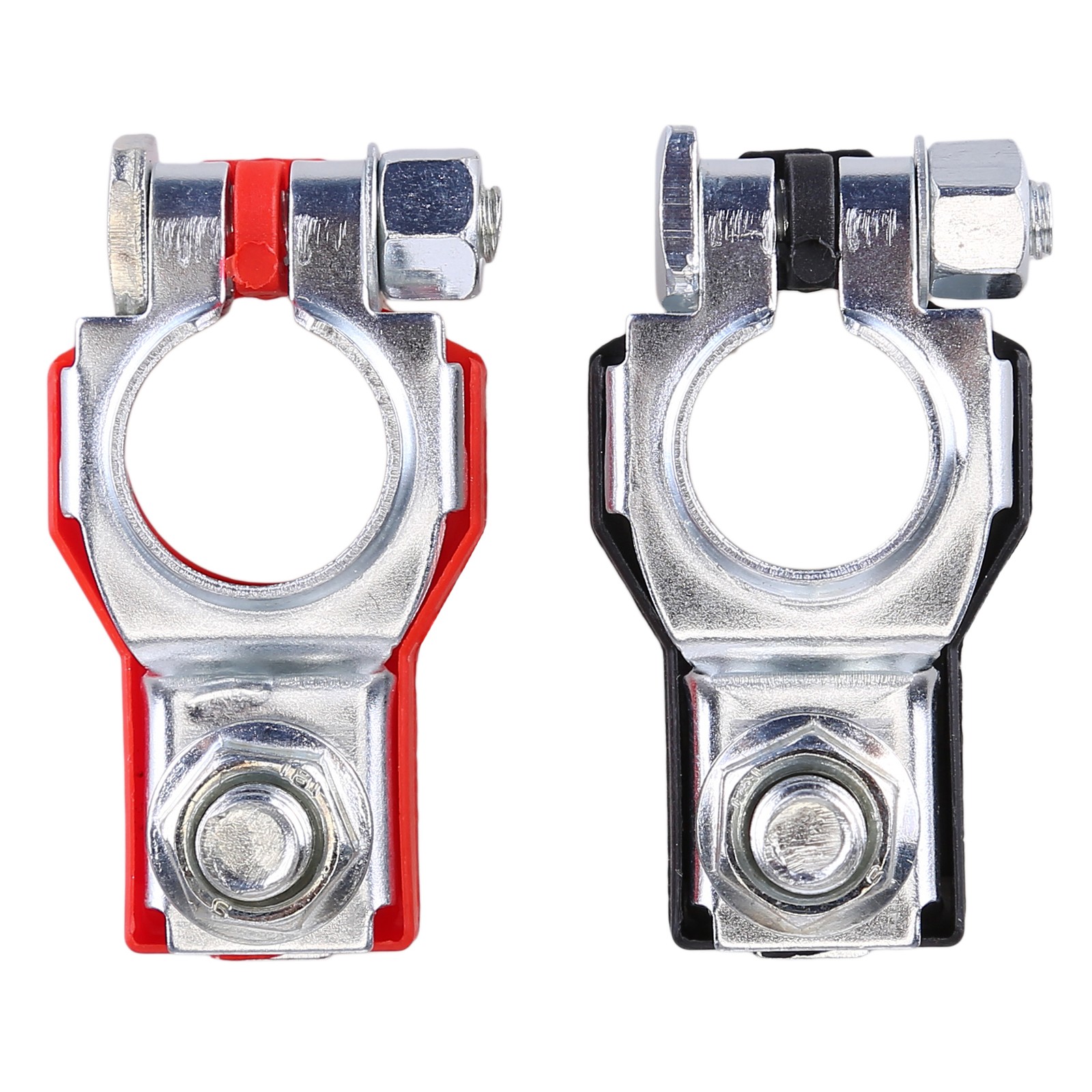 2X CAR BATTERY TERMINAL CLAMP CONNECTORS POSITIVE NEGATIVE RELEASE DISCONNECT