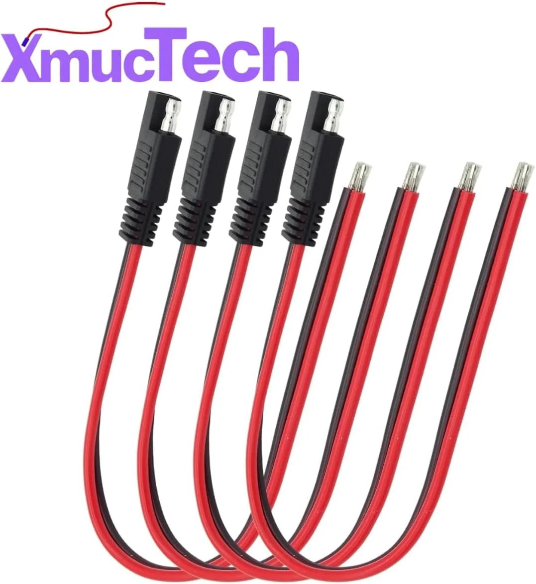 4-Pack 1ft 14AWG SAE Connector Quick Disconnect Plug Extension Cable for Automot