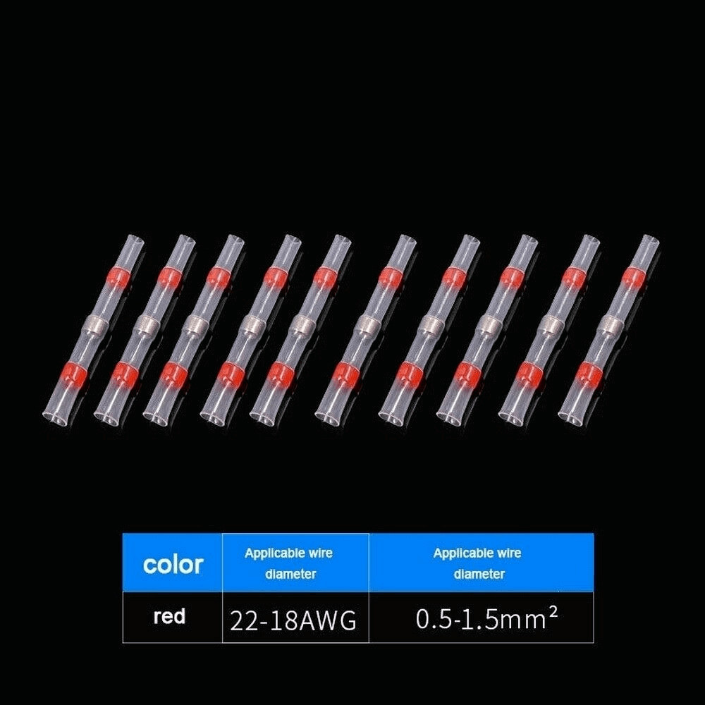 Red & Blue Solder Seal Sleeve Set 1000 pieces 22-16 16-14 Gauge Butt Connectors
