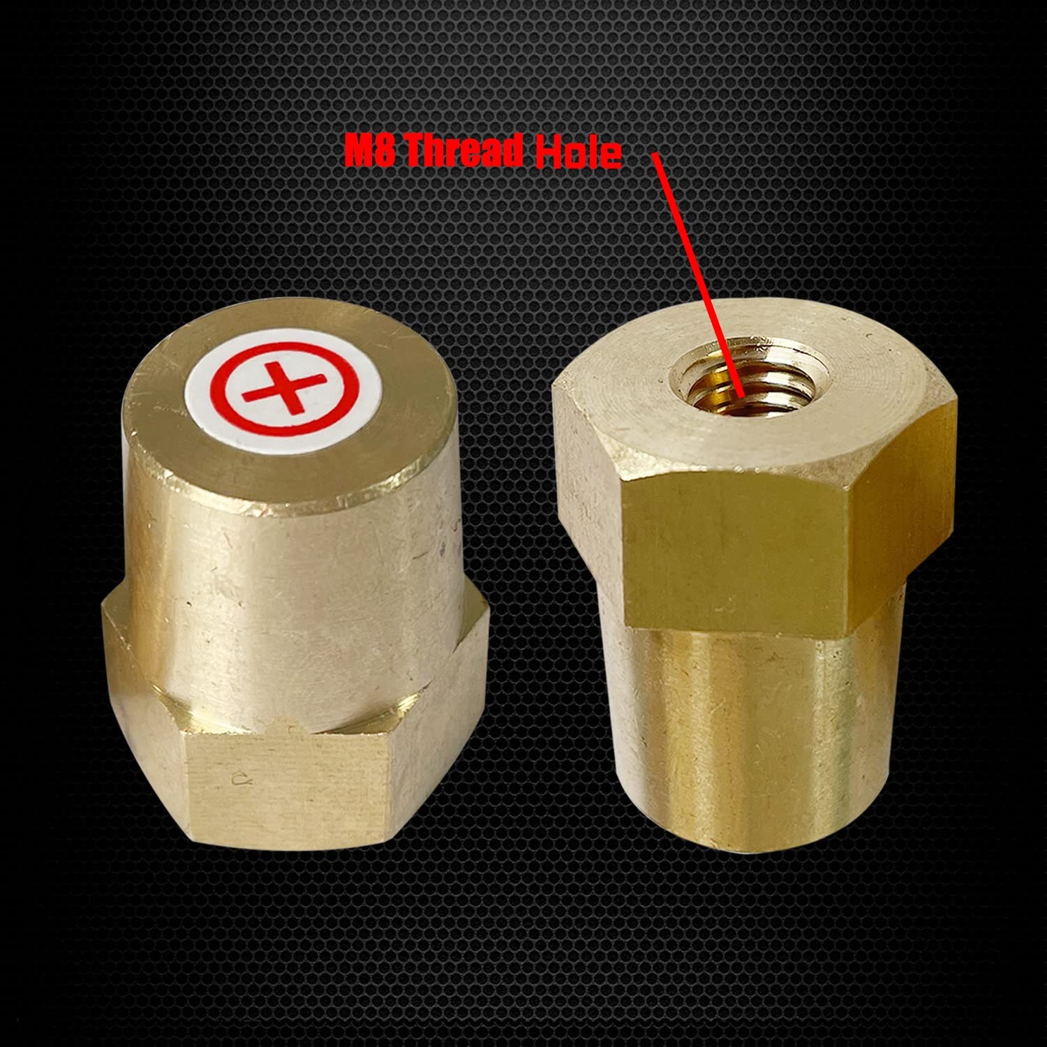 4 PCS M8 Thread Female Brass Battery Terminal Charging Post Adapter Extension
