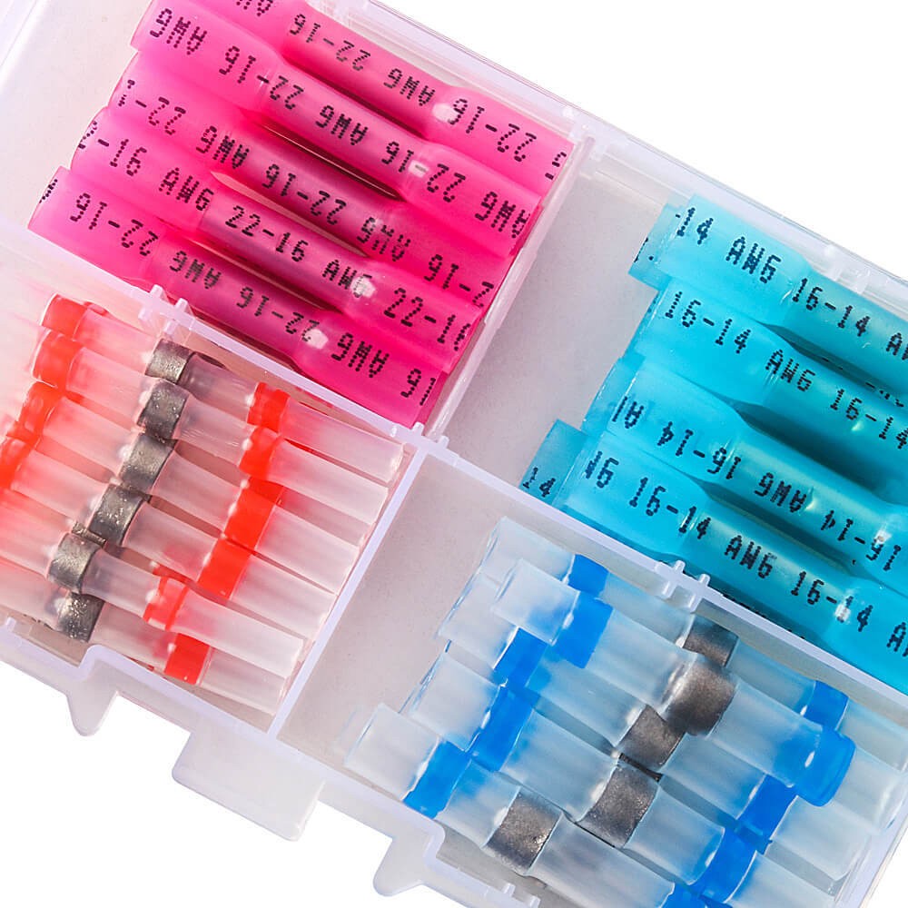 160PCS Solder Stick Seal Sleeve Heat Shrink Butt Wire Crimp Connectors Kit USA