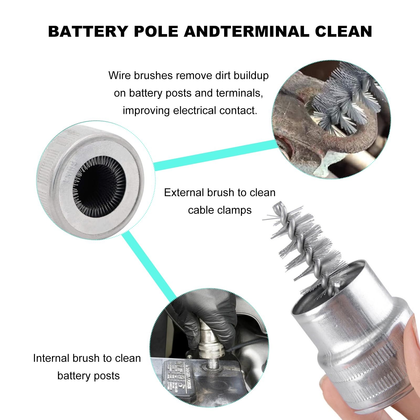 2 PCS Gold Plated Car Battery Terminal Connectors 4Way Quick Release
