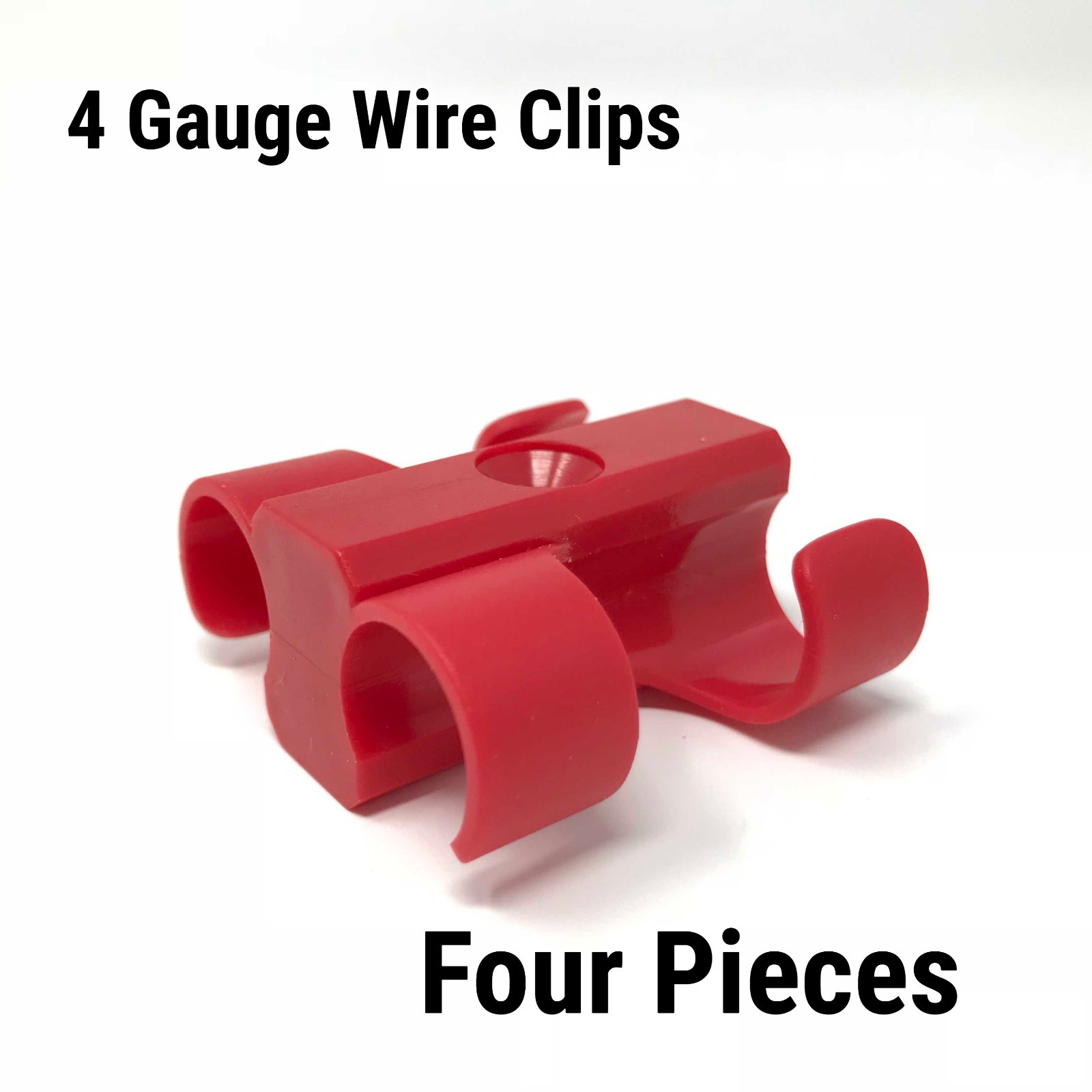 4 Dual Cable Clip screw down Clamp 4awg 4GA RED Power Ground Wire Manage clipit