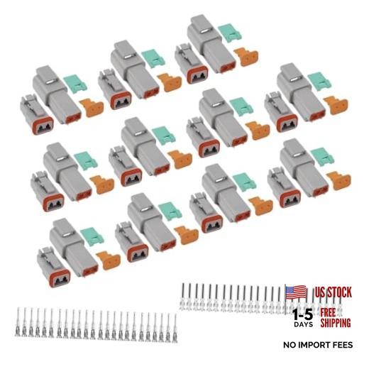 102PCS 2 Pin Deutsch Connector Kit, 12 Sets DT04-2P DT06-2S Waterproof