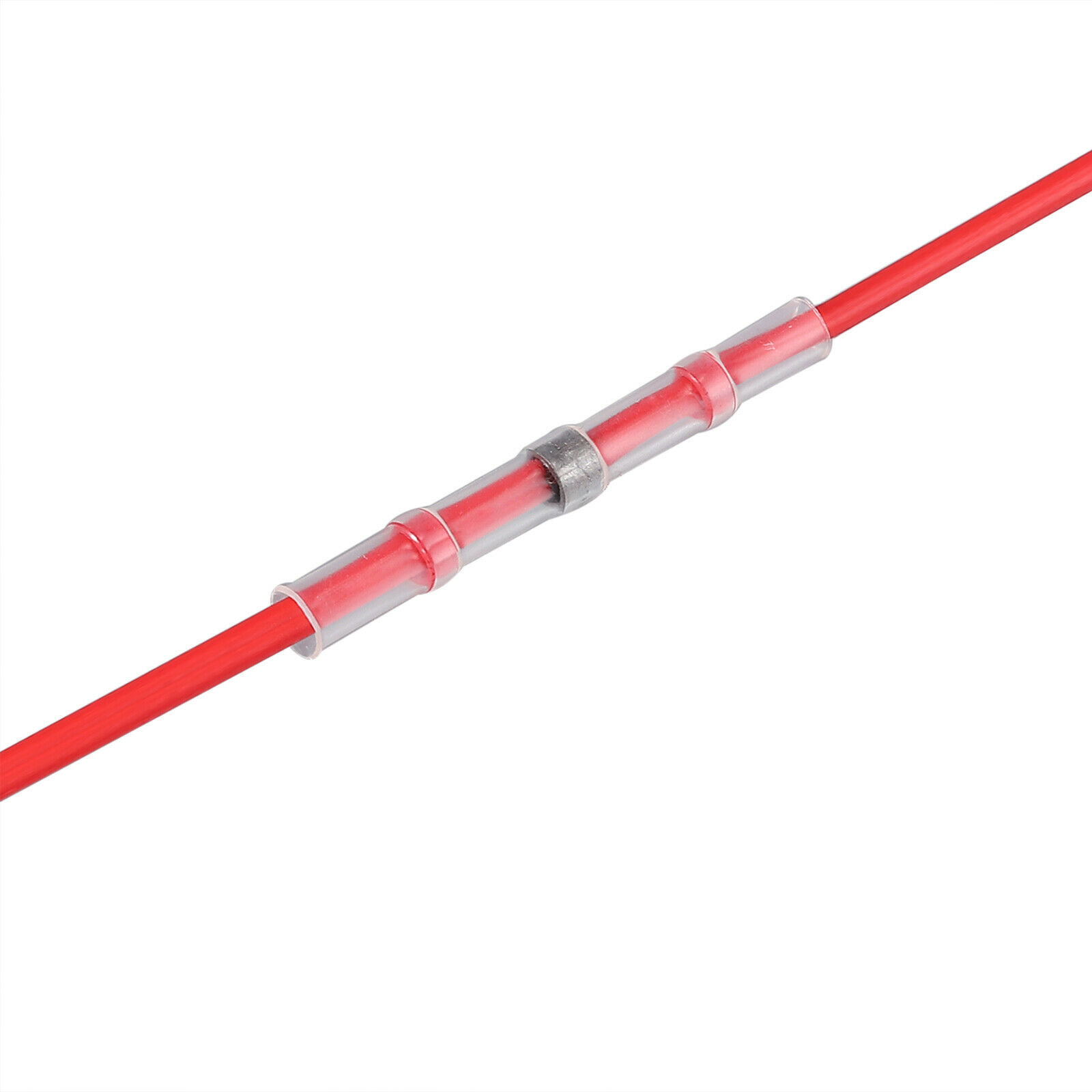 50-500PCS Red Solder 22-18AWG Heat Shrink Solder Wire Connectors Butt Terminals