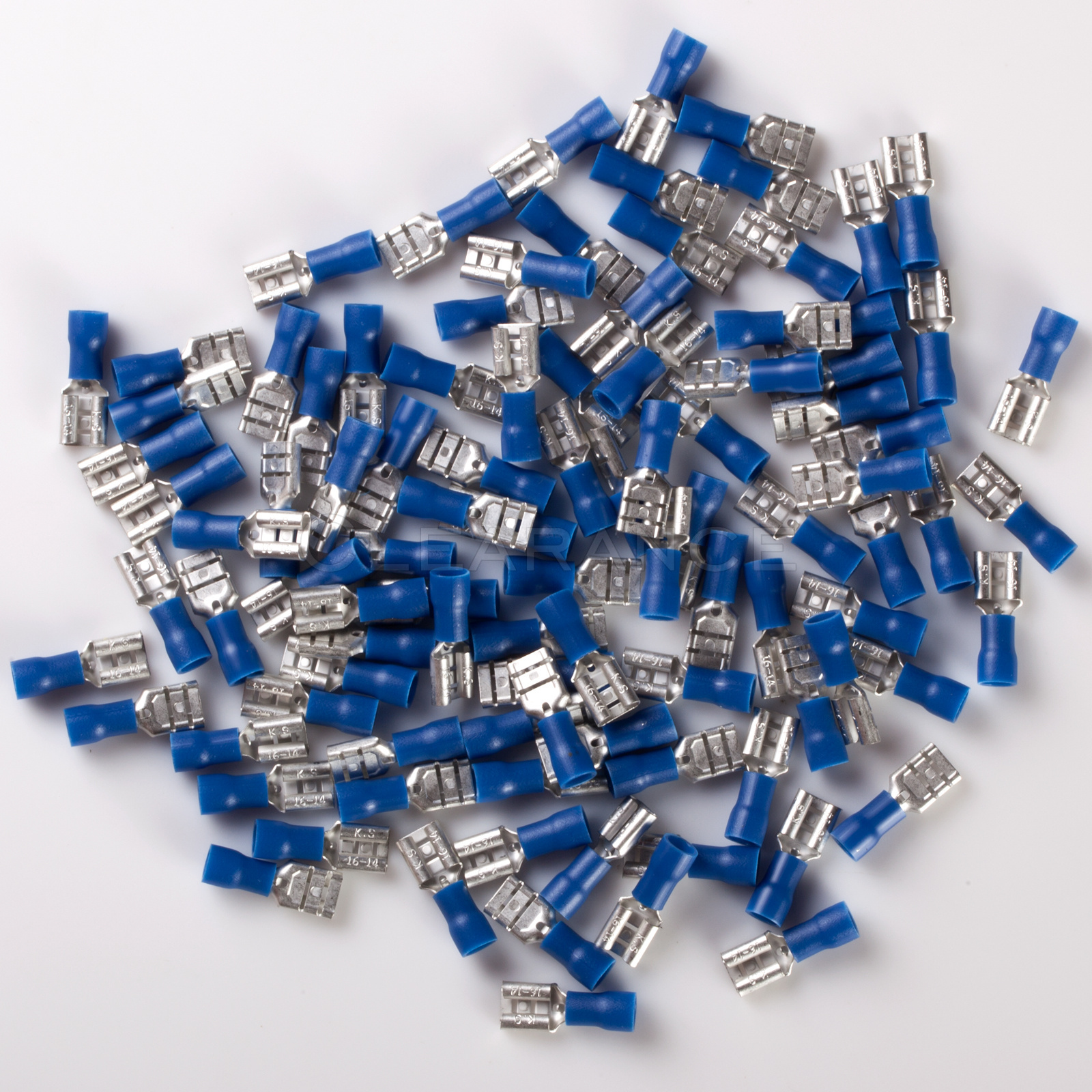 100 Vinyl Female Wire Terminal Blue 16-14 Ga AWG Quick Disconnect Connector MAS