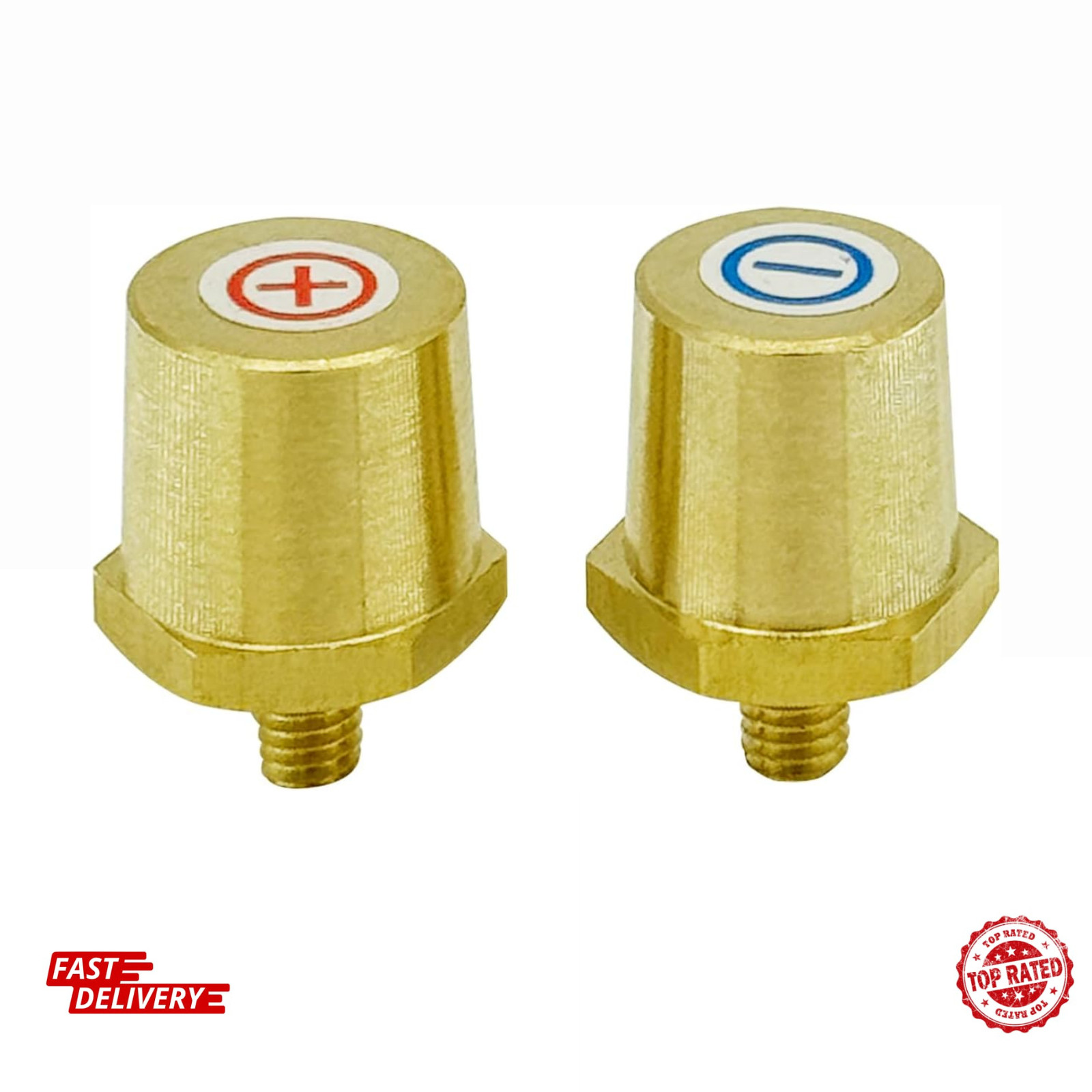 M6 Thread Male Brass Battery Terminal Charging Posts, M6 Battery Post Adapter