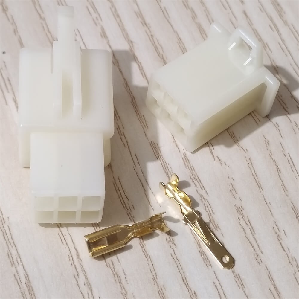 5 Sets 6-Pin Plug Male Female Electrical Wire Connectors 2.8mm Spade Terminals