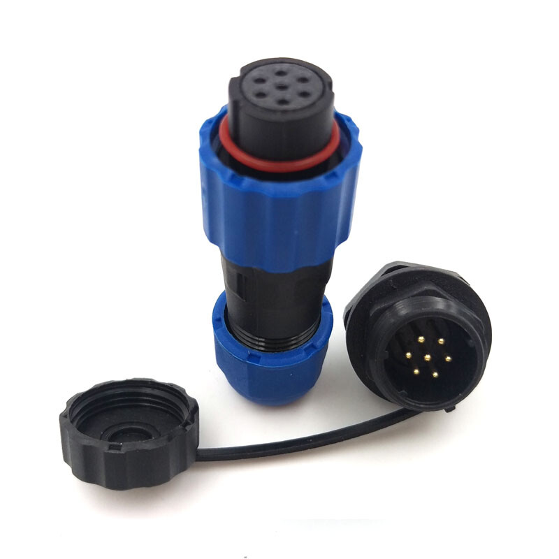 SD13 7pin Panel Mount Connector Plug Socket, Waterproof Connector Male Female