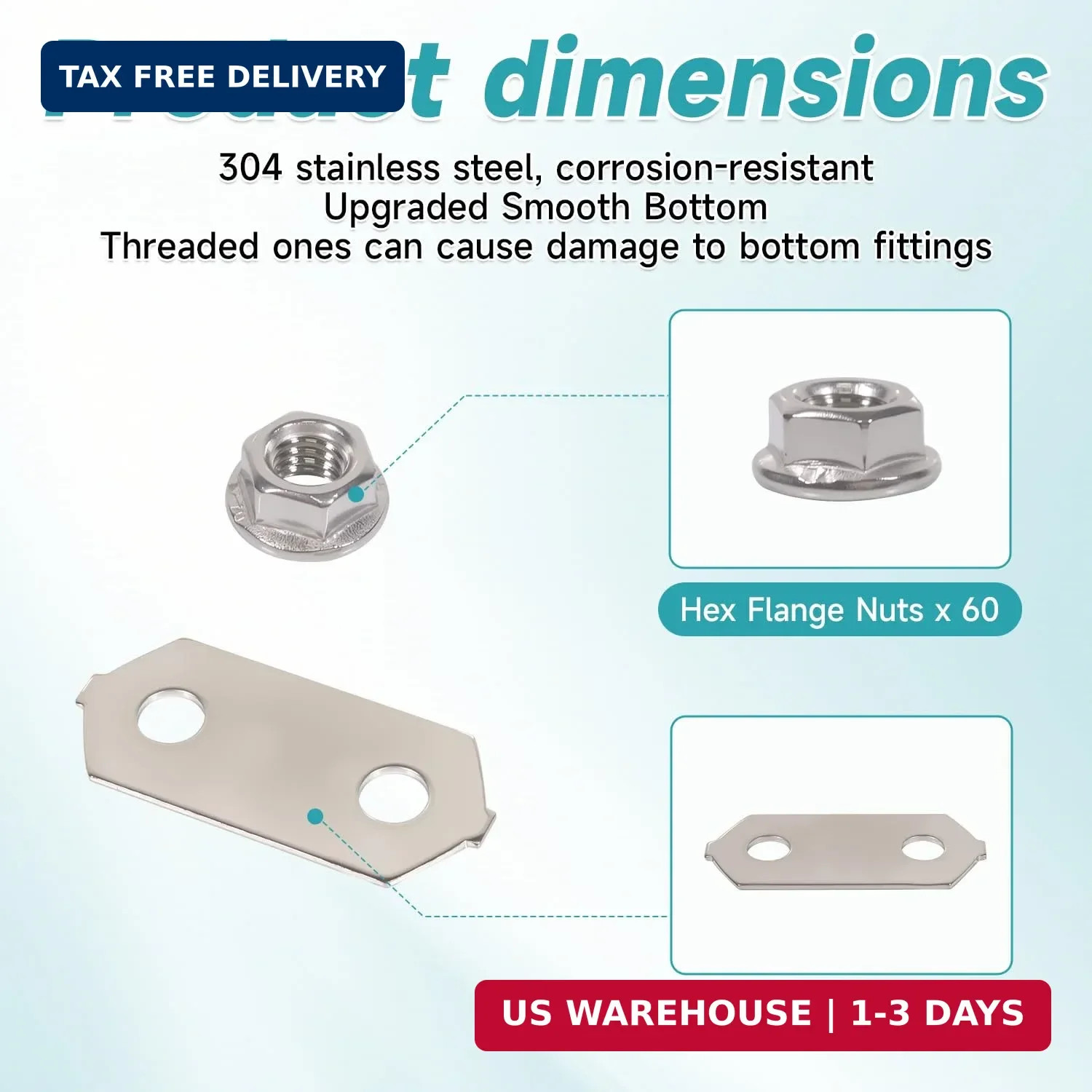 Nickel Plated, Copper Bus Bars and Stainless SS Nuts Set for Hybrid Battery for