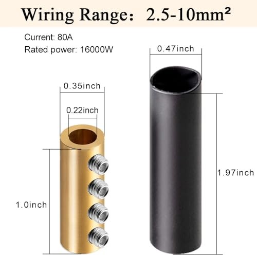 GRZWAYS 6 8 10 AWG Gauge Wire Connector Nut Kit, 80A Splicing Quick 5 sets