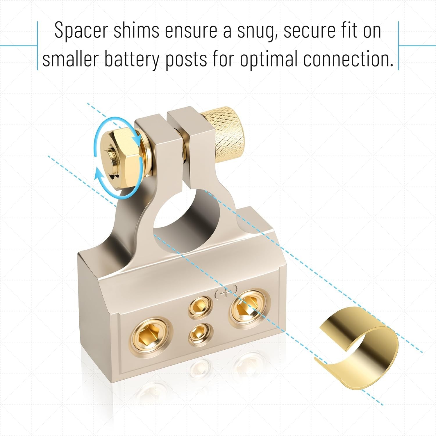 2 Pack Battery Terminal Connectors 0/2/4/6/8/10 AWG Terminals, Car Battery
