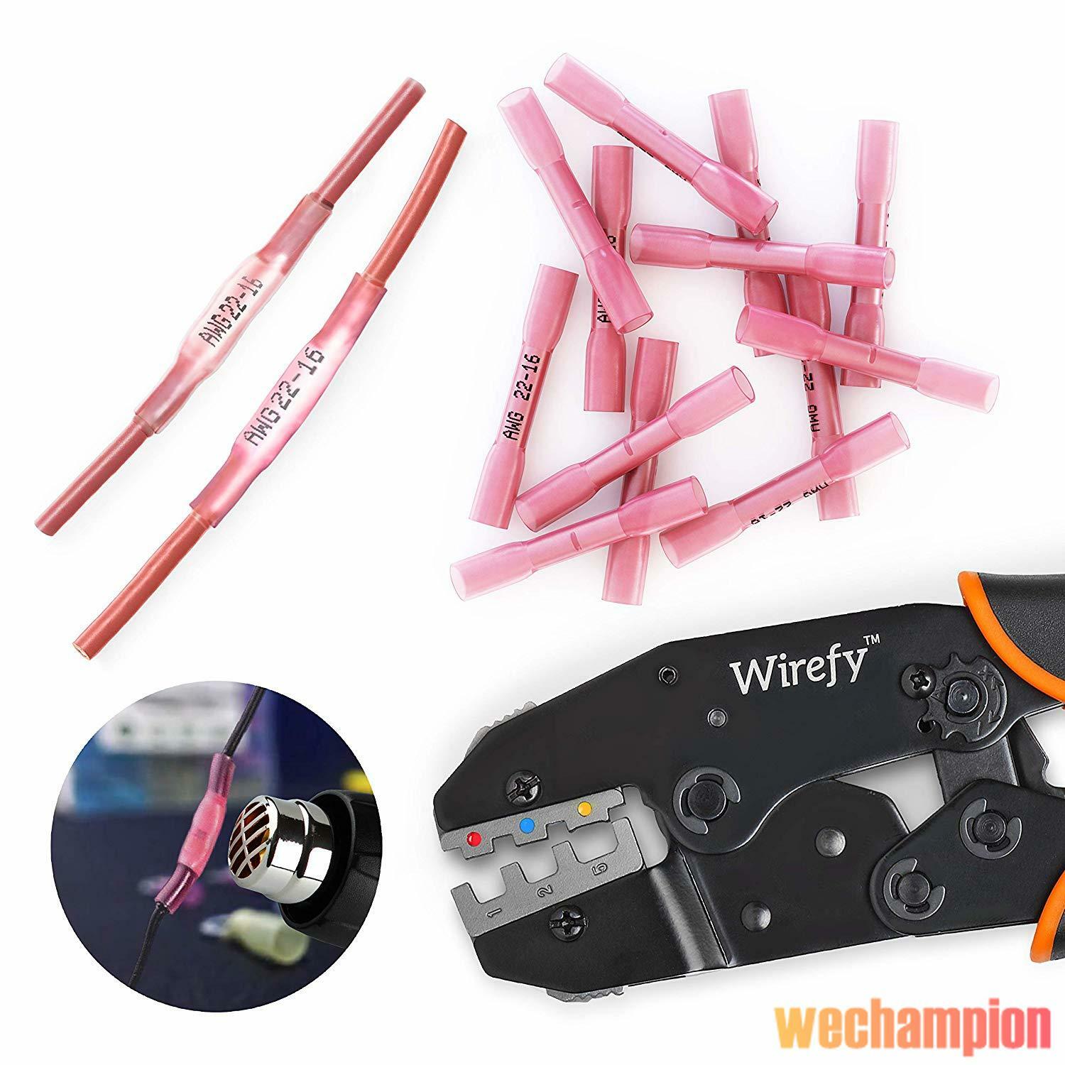 300/200PCS Heat Shrink Butt Wire Splice Connector Crimp Terminals Kit Waterproof