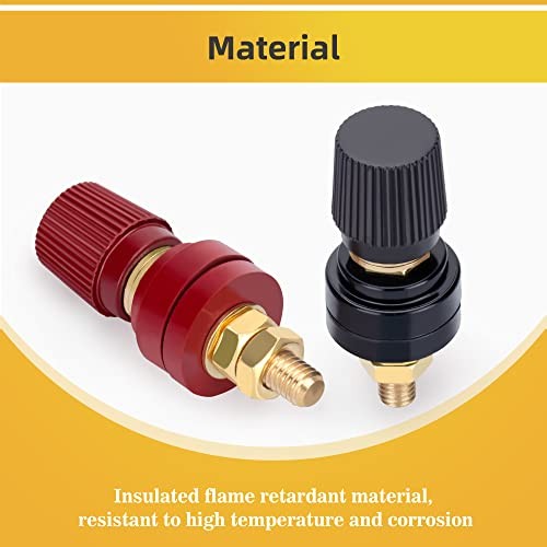 MARSTEK 8PCS 1/4″ Pure Brass Junction Posts,M6 Screws Remote Battery Connector