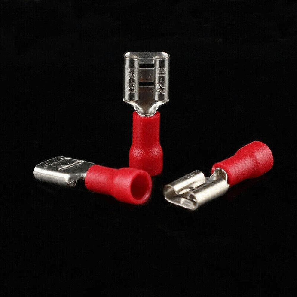 Female Quick Disconnects 6.3mm Spade Terminals Gauge 22-16AWG Wire Connectors US