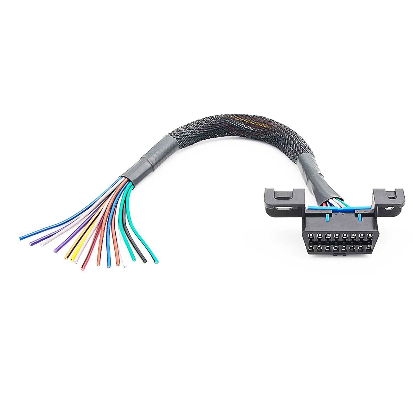 16 Pin OBD2 Female Connector to Open Cable Dash Port Pigtail Fixed Wire Harne US