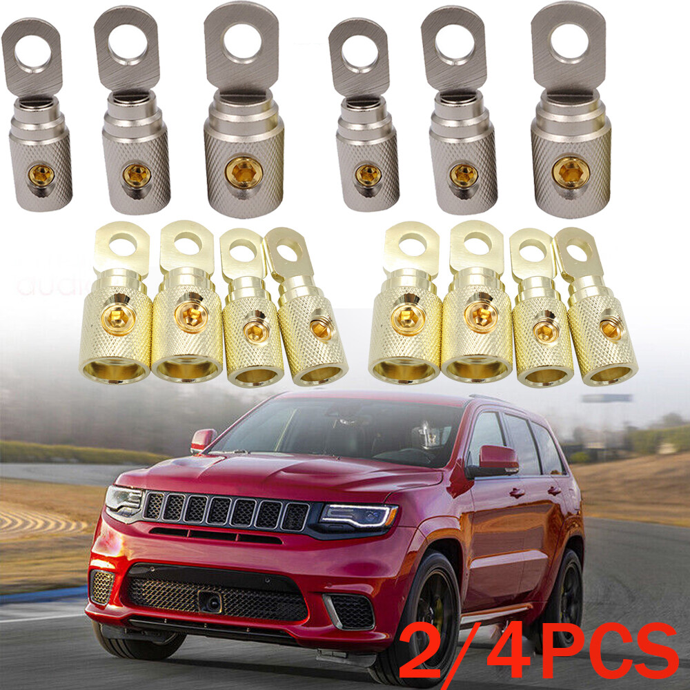 2/4PCS Car Power Ground Wire Coupler Butt Connector 0 /4 /8 Gauge Screw Terminal