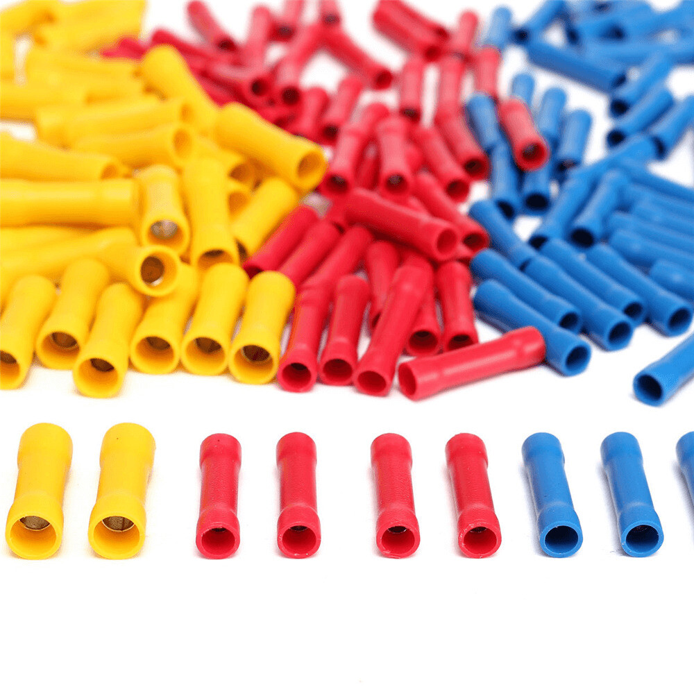 50-200PC Straight Electrical Wire Connectors Ferrule Butt Splice Crimp Terminals