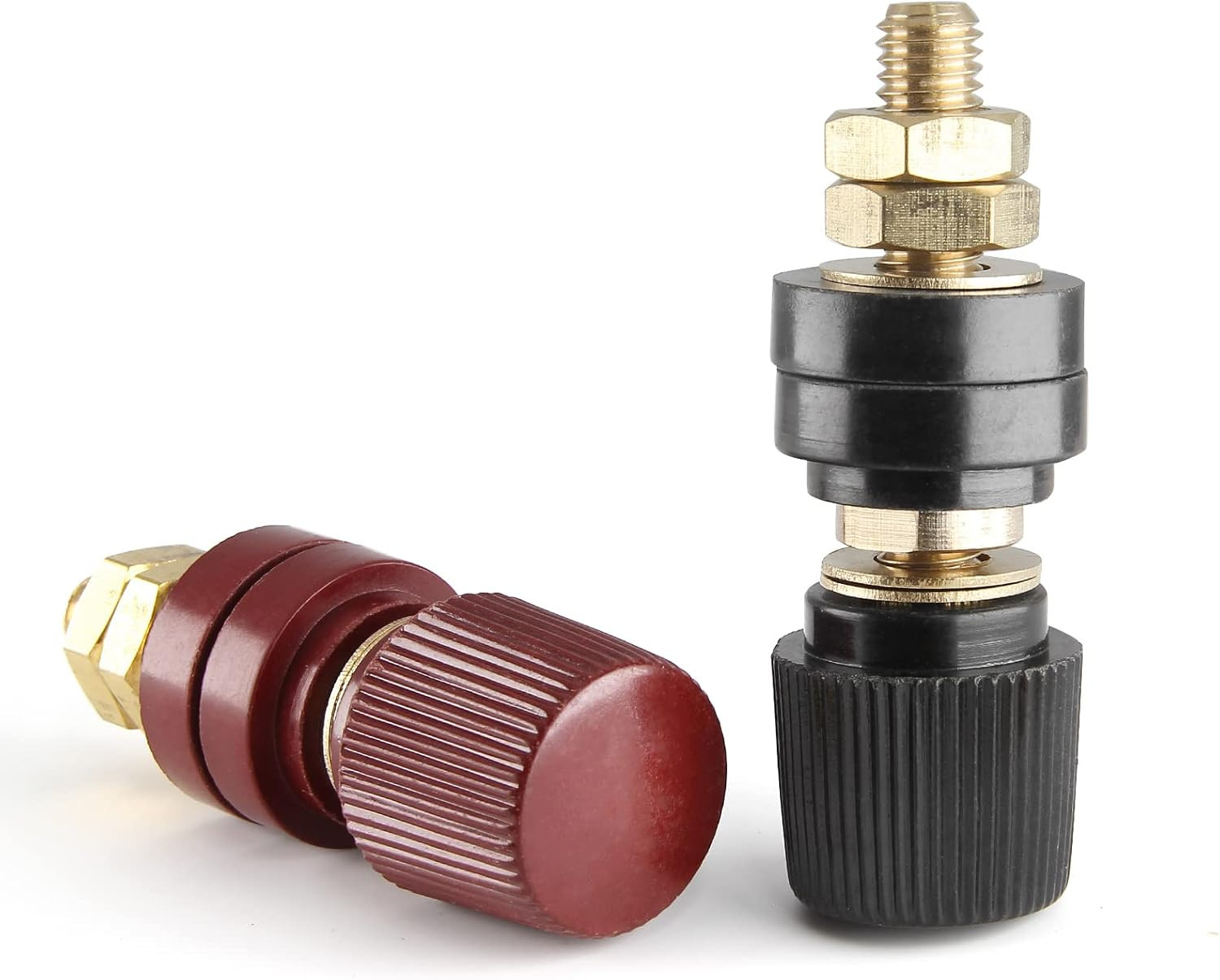 2 Pcs 3/8″ Remote Battery Terminal Stud, 10Mm | Red & Black, Battery Power Junct