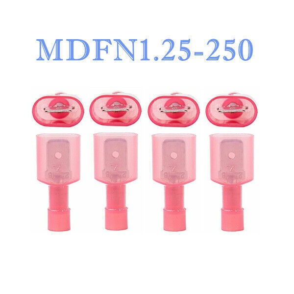 100PCS Nylon Insulated Spade Crimp Terminal 22-16AWG Wire Connectors Female Male