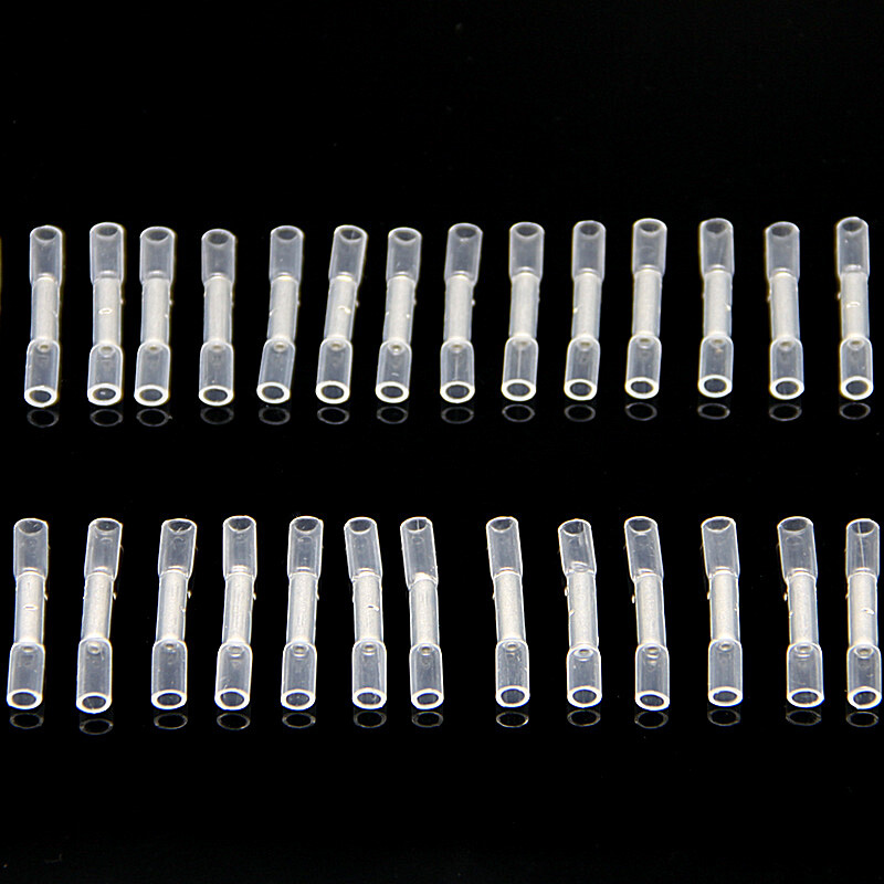 50PCS White Heat Shrink Wire Connector Butt Splice Waterproof Terminal 26-24AWG