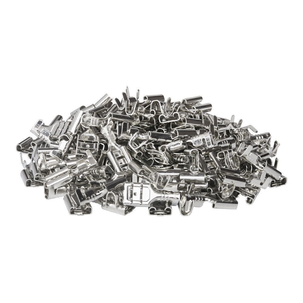 100PCS Non Insulated Female Spade Terminals 6.3mm Quick Splice Wire Connectors