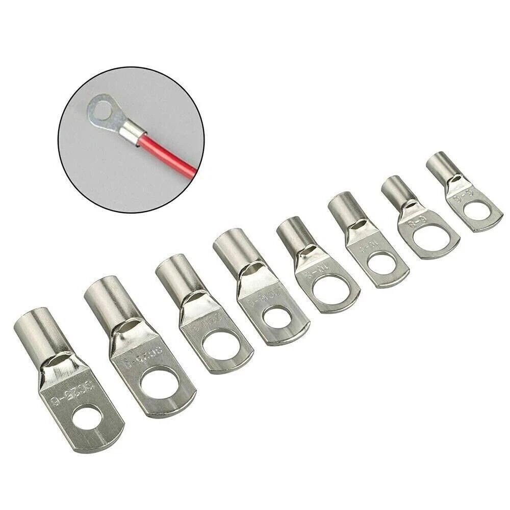 Battery Cable Lug Crimping Tool 10-1 AWG W 60Pcs Copper Ring Terminal Heavy Duty