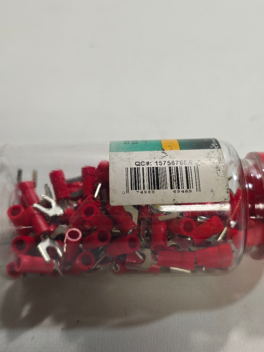 Panduit PV18 8F CY Vinyl Insulated Spade Terminals #8 Stud 100 PCS Bottle