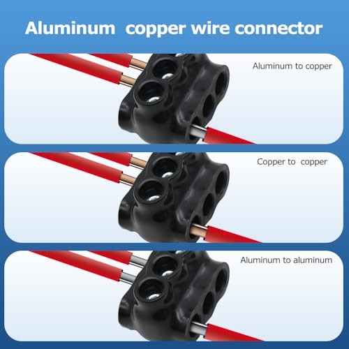 6-Pack Insulated Dual Entry Connectors High-Temperature 2/0-6AWG 3PORT-6PC