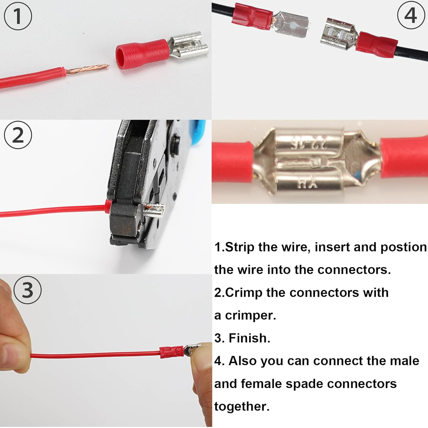 300Pcs 18 Types Crimp Connectors, Ring Spade Fork Butt Wire Connectors Kit, 6.3M