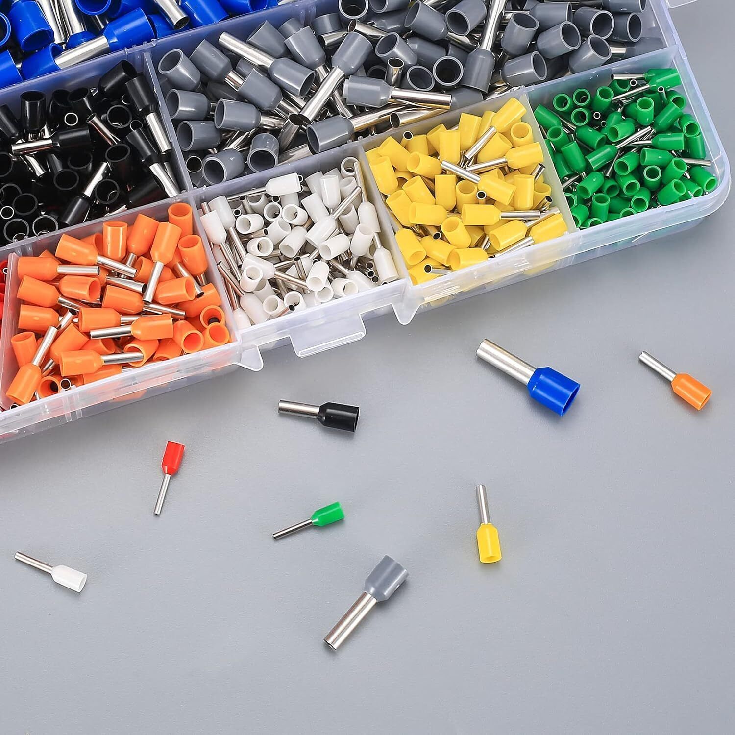 1400PCS Insulated Ferrule Pin Cord End Wire Terminals Copper Crimp Connector Kit