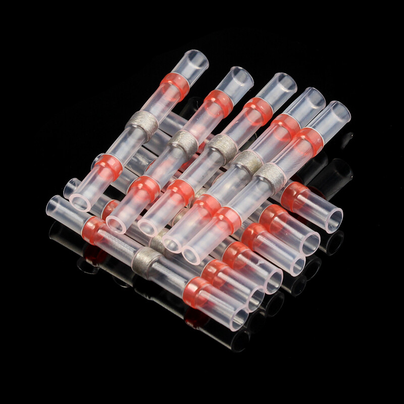 50/500Pcs 22-18AWG Solder Seal Sleeve Heat Shrink Wire Connectors Butt Terminals