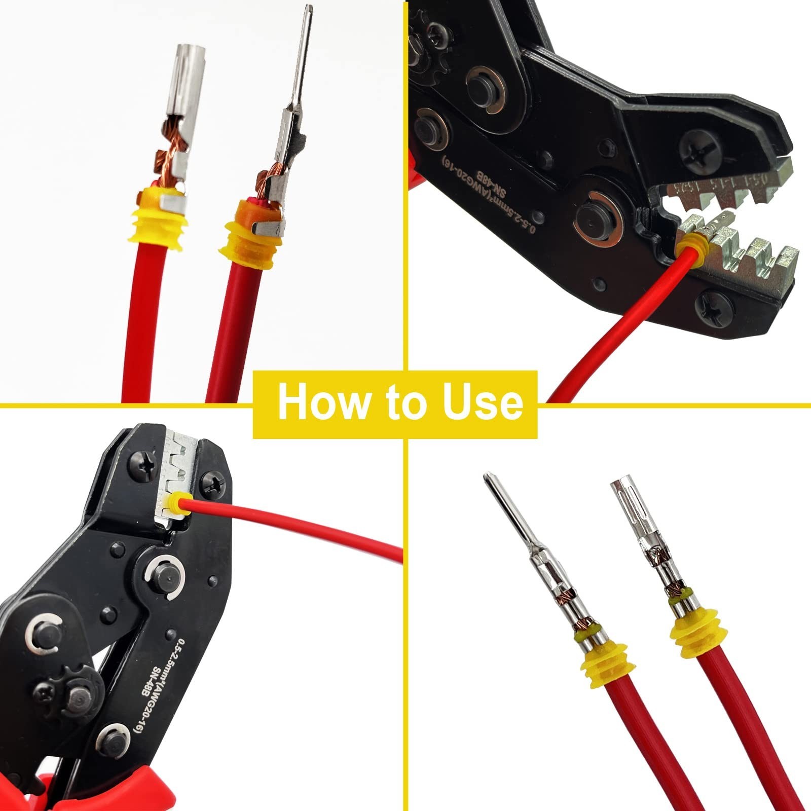 800pcs Waterproof Automotive Wire Connectors Kit with Crimper, 22-16 AWG, Male/F