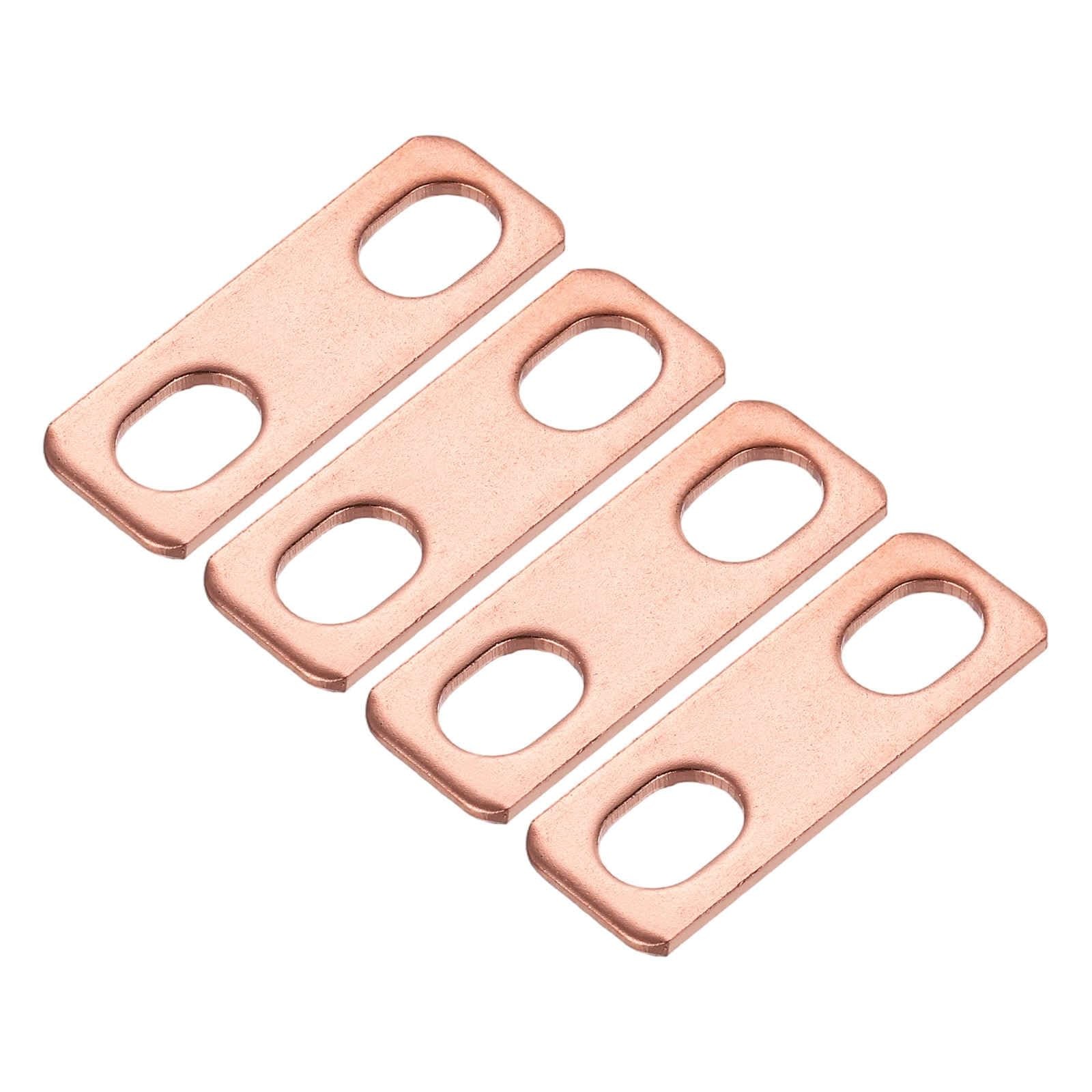 MECCANIXITY Bus Bar Connector 4 Pcs Pitch Row 0.8″(20mm) Red Copper Flat Bus …
