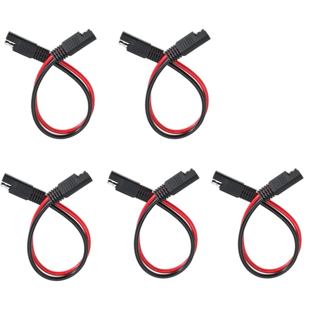 SAE to SAE Extension Cable 10 AWG Connector for Solar Panel Car Motorcycle 12in