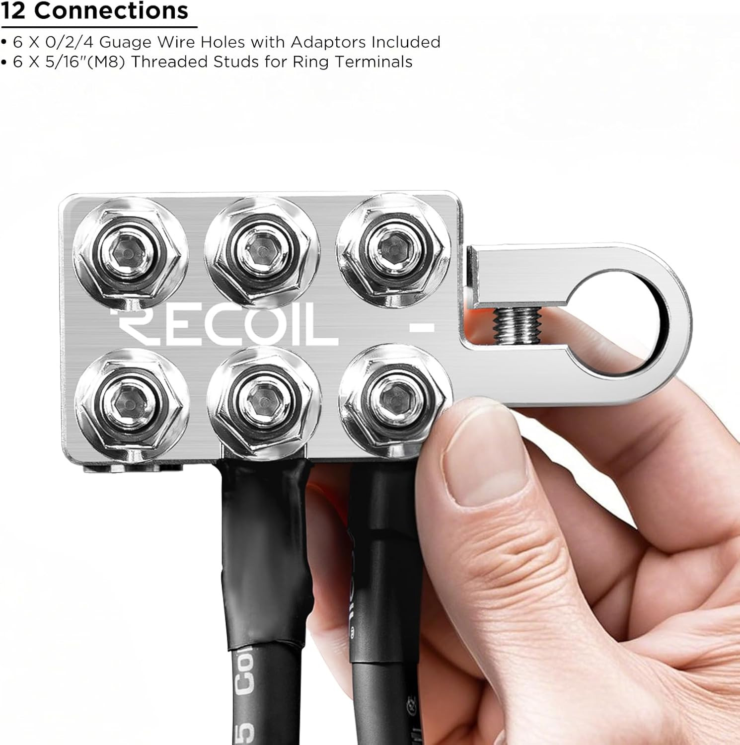 ABT12 12-Way Positive Negative Battery Terminals SAE/DIN/EN Top Posts Pair SIX