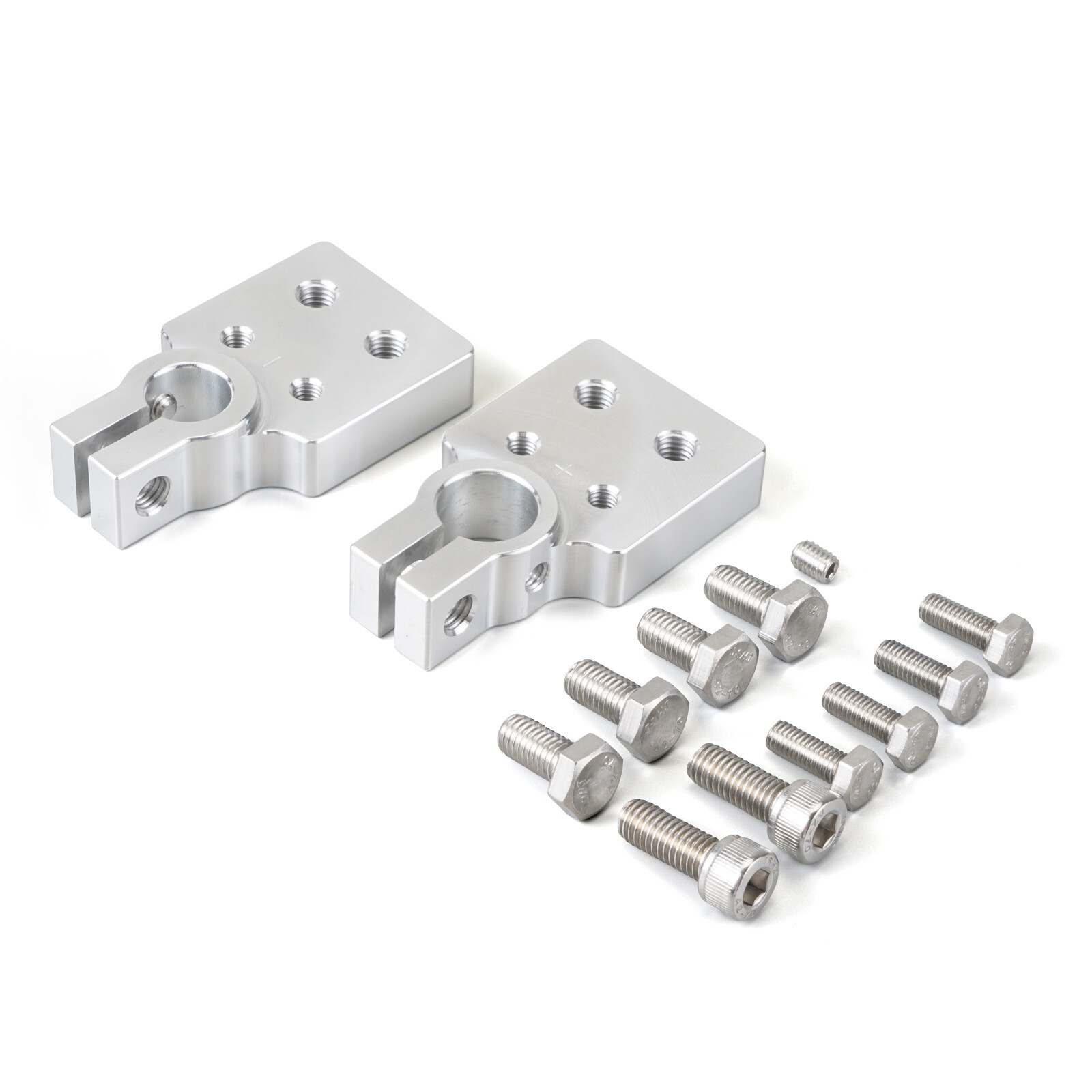 2x Car Audio 4 Spot Flat Multi Connection Battery Terminals For SAE post
