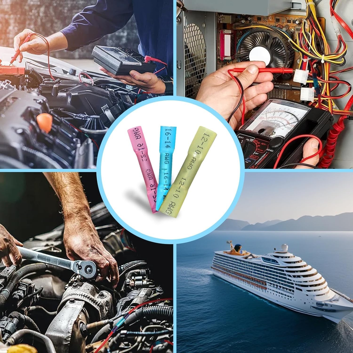 Professional Heat Shrink Wire Connectors – 50 Pcs for Marine & Automotive Use