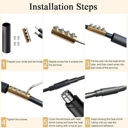 GRZWAYS 6 8 10 AWG Gauge Wire Connector Nut Kit, 80A Splicing Quick 5 sets