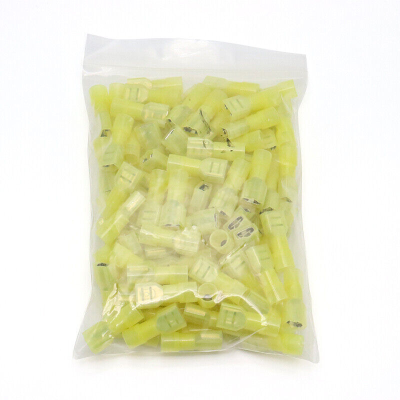 50Pcs 12-10 Gauge Nylon Female Crimp Wire Connectors Insulated Spade Terminal